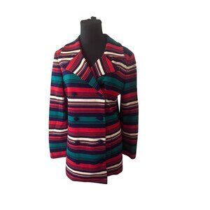 Vintage striped red white blue and green striped jacket size M